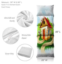 Load image into Gallery viewer, Kids Floor Pillow Fairy Tale House Among Trees with Walk Path Pillow Bed, Reading Playing Games Floor Lounger, Soft Mat for Slumber Party, for Kids, Queen Size
