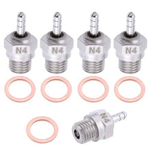 Load image into Gallery viewer, Hobbypark Medium Hot Glow Plugs N4 Super Duty Spark Engine Parts for RC Nitro Car (Pack of 5)
