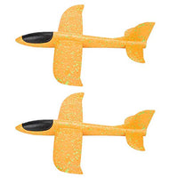 Tbest Glider Catapult Airplane, 2 Pcs EPP Throwing Glider Catapult Airplane Throw and Return Stunt Version Children Educational Toy(Orange dot Single Hole Stunt)