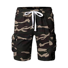 Load image into Gallery viewer, Camo Multi Pockets Cargo Shorts for Men Casual Camouflage Lightweight Shorts Cotton Hiking Summer Outdoor Shorts (Green,Large)

