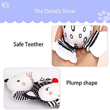 Load image into Gallery viewer, D-KINGCHY Baby Plush Rattle Toy, Soft Stuffed Animal Rattle with Teether Sound, Developmental Hand Grip Toys, Baby Toys 0-12 Months, Black and White Toys for 0, 3, 6, 9, 12 Months (Elephant)
