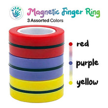 Load image into Gallery viewer, Kicko Magnetic Fidget Rings - Neon Colors - Bulk Magic Spinning Sensory Toy for Kids, Boy or Girl, Birthday Party, Classroom, Learning Motor Skills, Focus Game (6 Pack Red, Yellow, Purple)
