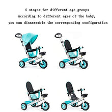 Load image into Gallery viewer, Moolo Kids Children Child Trike Tricycle, Titanium Empty Wheel Folding Pedal 3 Gear Adjustable Push Handle Awning Fun Bell Safety Guardrail Double Brake (Color : A)
