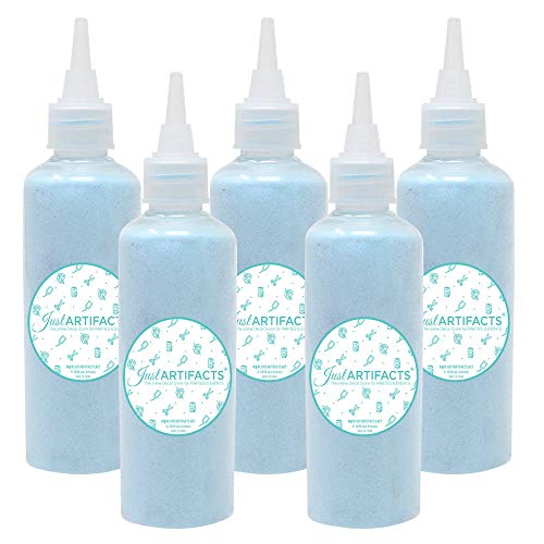 Just Artifacts 2lbs Craft and Terrarium Decorative Colored Sand (Steel Blue, 5pcs)