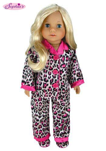 Doll Clothing for 18 Inch Doll Pajama Set & Doll Slippers, 3 Pc. Set Fits 18 Inch American Girl Dolls and More! Stylish Matching Slippers and Doll PJ's in Satin Animal Print, My Doll's Life