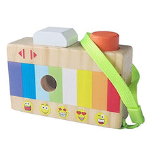 Load image into Gallery viewer, Wooden Mini Baby Camera Toy Rainbow Color with Multi-Prisms Lens for Toddlers and Kids, Wood Pretend Play Camera Toy
