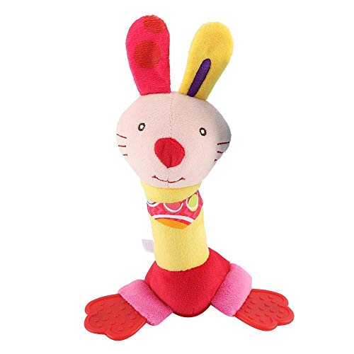 Baby Rattle Toy, Colorful Cute Animal Shaped Baby Rattle Toy Baby Plush Sensory Toy Baby Gifts for Newborns(#4)
