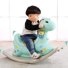 Load image into Gallery viewer, RUIXFLR Baby Rocking Horse with Soft Mat, Children Plastic Rocking Chair with Handle, Birthday, Blue
