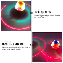 Load image into Gallery viewer, TOYANDONA 2pcs Mini Flashing Spinning Tops Toys LED Light up Spinning Top Toy with Sound Peg Top for Kids Children Party Favors ( Random Color )
