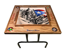 Load image into Gallery viewer, latinos r us Puerto Rico Domino Table Smbolos Bricua (Red Mahogany)
