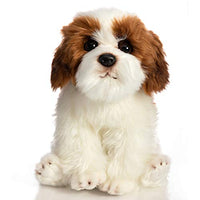 HollyHOME St. Bernard Plush Puppy Stuffed Animal Realistic Dog Plush Toy Pet Gift for Kids 10 Inch