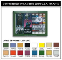 Basic Colors USA Model Color Paint Set (16 Colors) 17ml Bottle Acrylic