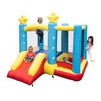YZJC Castle Bounce House with Slide, Indoors Outdoor Inflatable Bouncers, Basketball Hoop and Sun Roof, Pefect for Babies, Toddlers, Kids, Children, 8.5 ft x 8.8 ft x 7.2 ft H