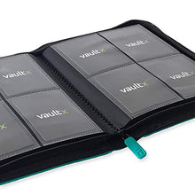 Load image into Gallery viewer, Vault X Premium Exo-Tec Zip Binder - 4 Pocket Trading Card Album Folder - 160 Side Loading Pocket Binder for TCG (Teal)
