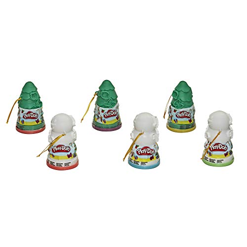Play-Doh Christmas Tree and Snowman Holiday Toy Ornament 6-Pack Bundle for Kids 2 Years and Up, Assorted Colors (Amazon Exclusive)