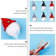 Load image into Gallery viewer, BESPORTBLE 6pcs Christmas Wood Clips Swedish Christmas Gnome Photo Clips Santa Clothespins DIY Photo Pegs for Home School Art Craft Decor
