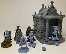 Load image into Gallery viewer, HERO Creations - Graveyard - RPG - Dungeons and Dragons - DND - Pathfinder - Lord of The Ring - Figurine Miniature (Gray/Unpainted) (Haunted Graveyard)
