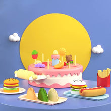 Load image into Gallery viewer, Puxida Dough Play Kids Set Birthday Cake ,Modeling Compound,Birthday Festival Weekend Party Gift,Multicolor, Cake with Candle Hamburger 10+ Mold Pretend Play Set Ages 3 and up(Pink)
