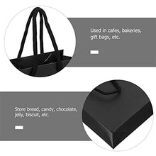 Load image into Gallery viewer, NUOBESTY 15pcs Kraft Paper Bags Paper Small Shopping Retail Bag Kraft Bags Party Bags Black Paper Bags with Handles Party Goodie Favor Candy Container
