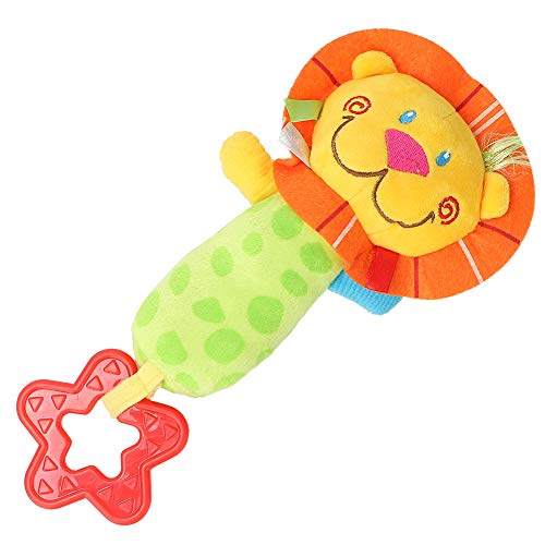 Baby Toys, Non-Toxic Cotton Blend Material Cartoon Animal Shape Skin-Friendly Soft Handhold Baby Rattle Hand Grab, for Infant Baby