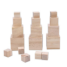 Load image into Gallery viewer, MNTT Natural Solid Cube for Math Puzzles Making Alphabet Blocks Unfinished Photo Hardwood Blocks Wooden Square Cubes Wood Blocks(1x1x1cm)

