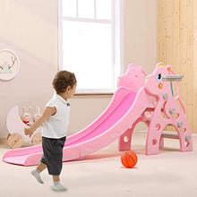 Load image into Gallery viewer, Children&#39;s Slide, Climbing Stairs with Basketball Frame, Slip and Slide for 3-8 Years Old Kids , Indoor and Outdoor Use
