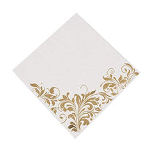 Load image into Gallery viewer, GOLD FOIL WHITE PAPER LUNCH NAPKINS (50P - Party Supplies - 50 Pieces
