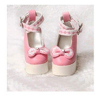 Studio one 7 cm Pink high Heels Fashion Bow Doll Shoes for 1/3 bjd Doll 60 cm Doll
