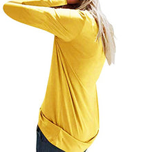 Load image into Gallery viewer, TOPUNDER Womens Halloween Print Shirts O-Neck Long Sleeve Top Loose T-Shirt Blouse Yellow
