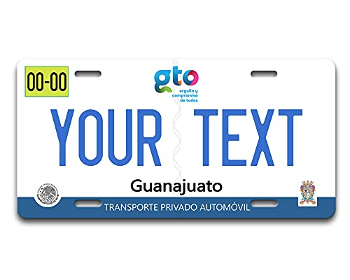 BRGiftShop Personalized Custom Name Mexico Guanajuato 6x12 inches Vehicle Car License Plate