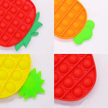 Load image into Gallery viewer, ONEST 3 Pieces Silicone Push Pops Bubbles Fidget Sensory Toy Funny Pops Fidget Toy Autism Special Needs Stress Reliever Toy (Carrot Pineapple Strawberry)
