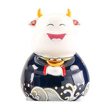 Load image into Gallery viewer, IMIKEYA Cattle Shaped Piggy Bank Cow Coin Bank Lovely Ceramics Money Bank Ornament 2021 Cow Miniature Farm Figurines Miniature Animals for 2021 Kids Christmas Chinese New Year
