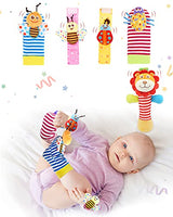 Soft Wrist Rattle, Handheld Rattles and Rattle Socks, Foot Rattle Leg Rattle Ankel Rattle, Soft Newborn Baby Rattle Toys for Infant Boy or Girl (5 PCS - A)