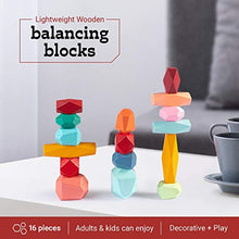 Load image into Gallery viewer, Wooden Balancing Blocks - Stacking Building Lightweight Rocks - Coffee Table Decor Game for Kids and Adults (16 Pieces)
