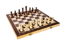 Load image into Gallery viewer, Fun+1 Toys! Classic Wooden Chess Set - Wooden Chess Board and Staunton Style Wood Pieces - Board Game Set for Adults and Kids - 15 x 15 Inches
