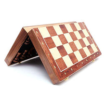 Load image into Gallery viewer, Flystoo Wooden Folding Chess Set Large Chess Set Handwork Solid Wood Pieces Outdoor Folding Chess Set Travel Chess Game Set (Color : A)

