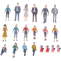 EXCEART 30pcs Scale Models People Set Colorful Painted Train Passengers Figurines Architectural Plastic Sitting and Standing People Figures for Miniature Scenery Layout Random Color