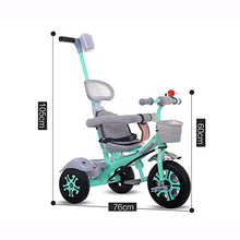 Load image into Gallery viewer, Baby Trolley Belt Safety Guard Pusher Handle Children&#39;s Tricycle Bicycle Child Bicycle (Color : Green)
