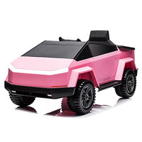MX Truck Ride On Car with Remote Control, Cyber Style Pickup Truck 12V Electric Car for Kids to Drive, Pink