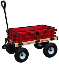 Load image into Gallery viewer, Millside Industries Wooden Express Wagon with 10 Inch Pneumatic Wheels, Red Floor Pad and Surrounding Pads

