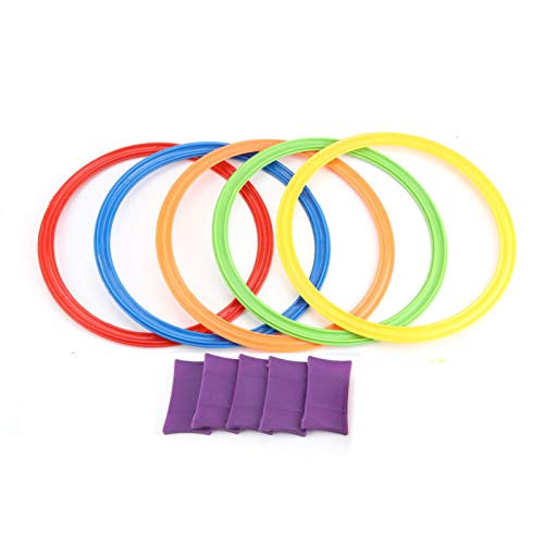 Yanmis Multi-Colored Jumping Rings Game, Eco-Friendly Hopscotch Rings Game Set, for Outdoor Use Indoor Use
