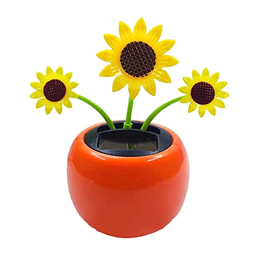 Solar Powered Dancing Flowers Cute Swinging Insect Animal Dancer, Insect Sunflower Flip Flap Flowers, Eco-Friendly Bobblehead Solar Dancing Flowers for Car & Home Decoration Gift (Bee) (Sun flower)