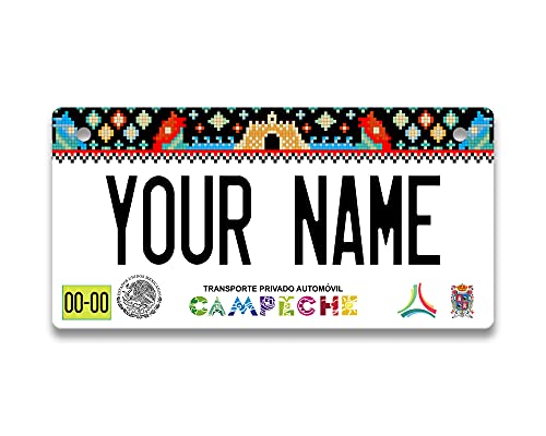 BRGiftShop Personalized Custom Name Mexico Campeche 3x6 inches Bicycle Bike Stroller Children's Toy Car License Plate Tag