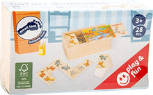 Load image into Gallery viewer, small foot wooden toys Safari Domino 28 Piece playset in Natural Wooden Box Designed for Children Ages 3+, Multi
