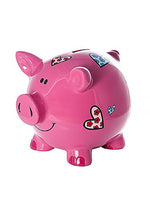 Mousehouse Gifts Large Big Pink Pig Money Box Toy Coin Savings Piggy Bank with Hearts for Kids Adults Children Present Gift for Girls
