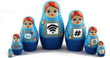 Load image into Gallery viewer, Matryoshka Stacking Dolls PC Computer Internet Theme Set 7 pcs
