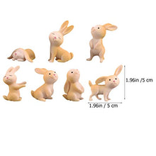 Load image into Gallery viewer, EXCEART 7pcs Mini Bunny Figurines Easter Rabbit Cake Cupcake Toppers Fairy Garden Animal Miniature Micro Landscape for Kids Yellow
