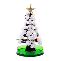 Qinday Magic Growing Crystal Christmas Tree, Presents Novelty Kit for Kids, Funny Educational and Party Toys, Xmas Novelty Creative DIY Gift for Boys Girls (White Tree)