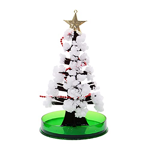 Qinday Magic Growing Crystal Christmas Tree, Presents Novelty Kit for Kids, Funny Educational and Party Toys, Xmas Novelty Creative DIY Gift for Boys Girls (White Tree)