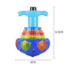 Load image into Gallery viewer, Baifanhao 3Pcs Spinning Top Colorful Light Musical Toys Non-Toxic Plastic Material Smooth and Thornless Red Yellow Blue Children&#39;s Favorites,Blue,8cm8cm12.5cm
